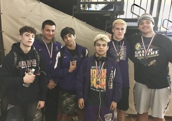 Masters medal winners (L to R) Gary Joint, Angel Solis, Joe Romero, Greg Guzman, Jacob Gonsalves, Noah Wright.